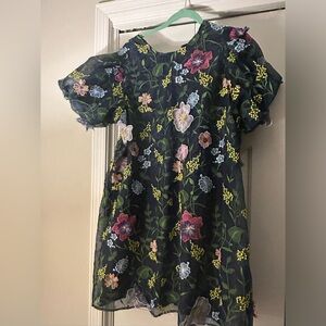 Organza flower shift dress NWT